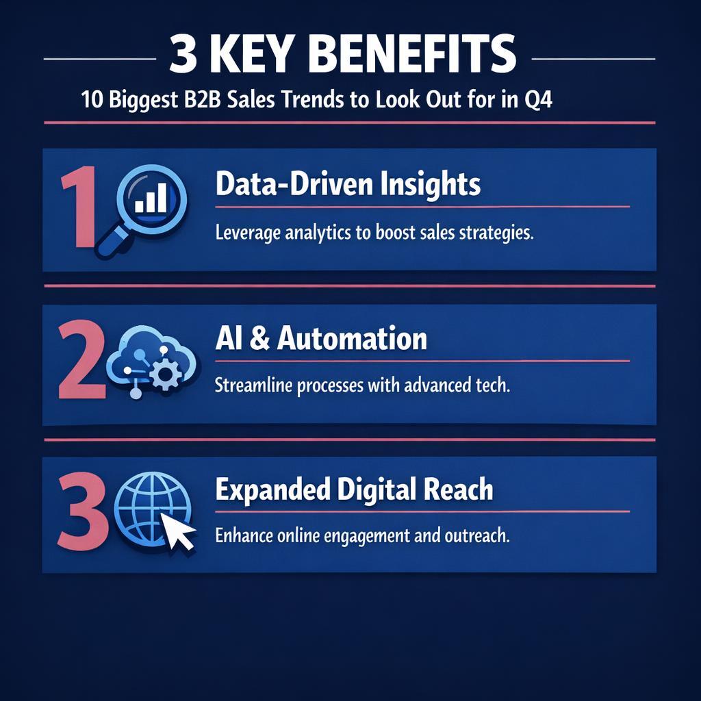 10 Biggest B2B Sales Trends to Look Out for in Q4 — key stats, steps and framework infographic for B2B revenue teams | Revspire