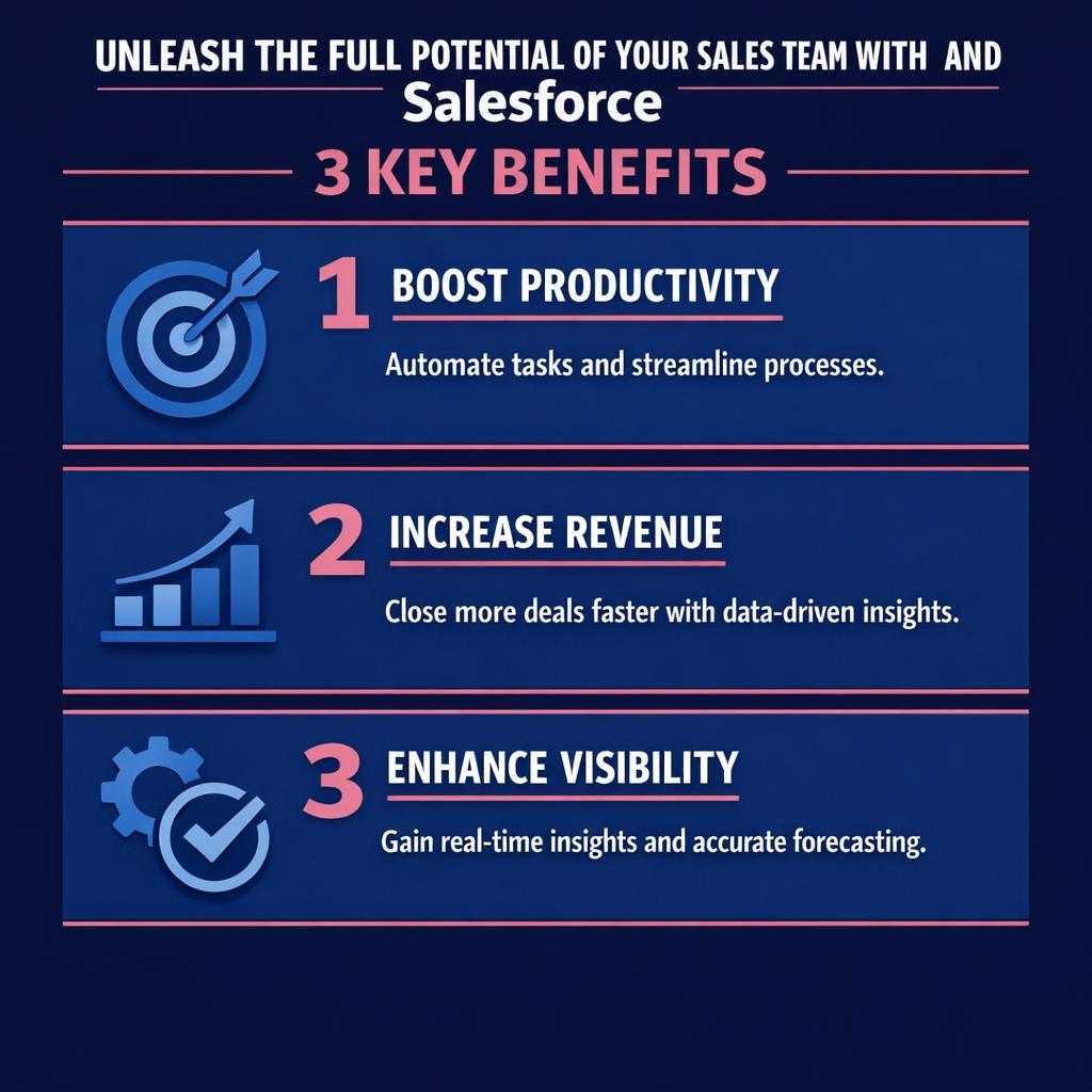 Unleash the Full Potential of Your Sales Team with and Salesforce — key stats, steps and framework infographic for B2B revenue teams | Revspire