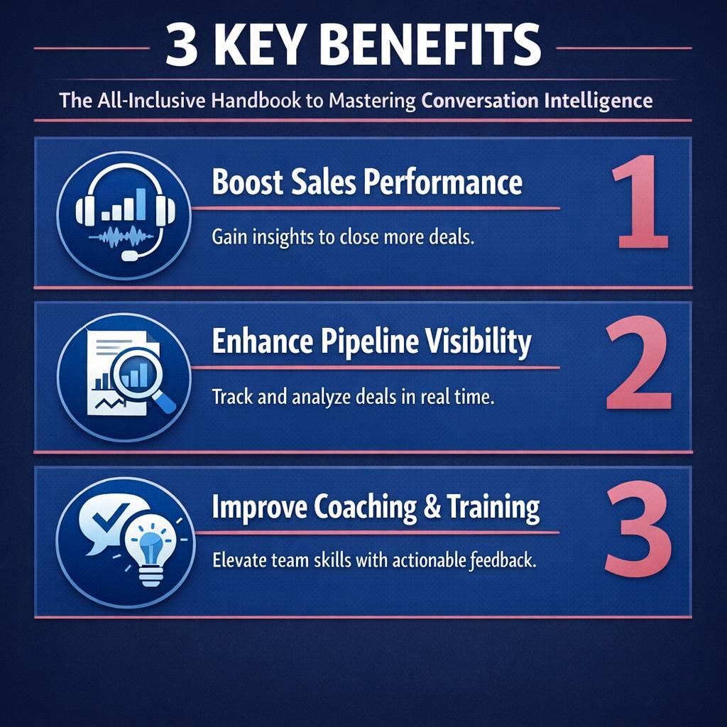 The All-Inclusive Handbook to Mastering Conversation Intelligence — key stats, steps and framework infographic for B2B revenue teams | Revspire