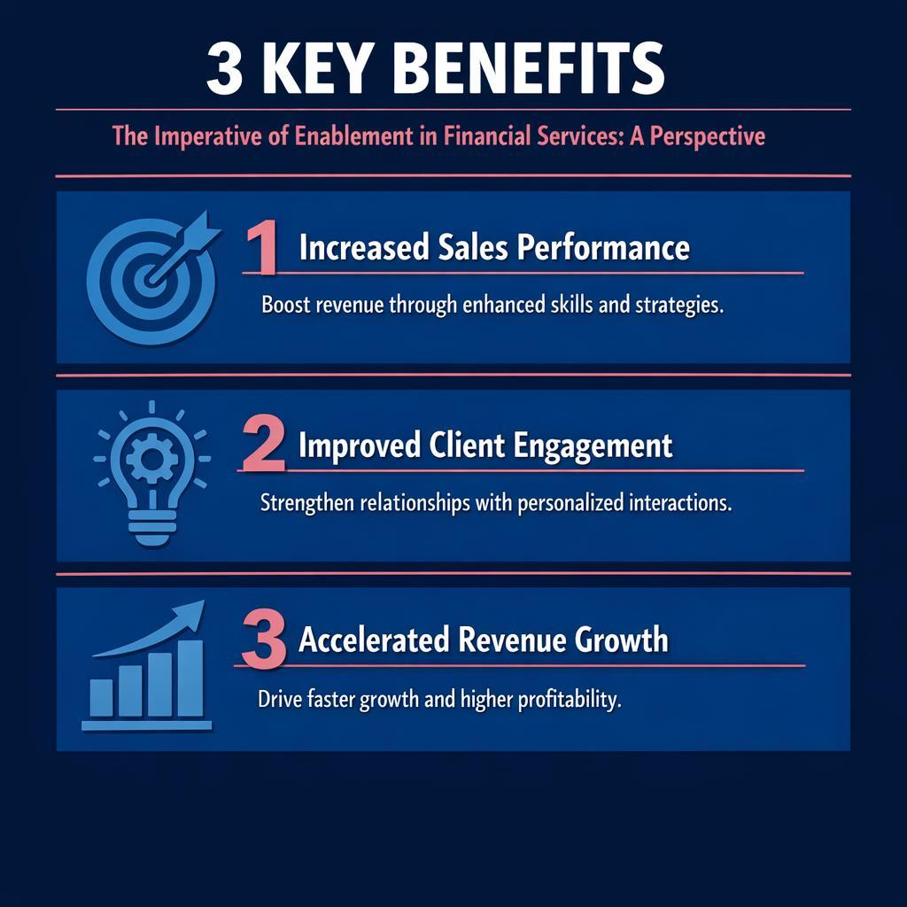 The Imperative of Enablement in Financial Services: A  Perspective — key stats, steps and framework infographic for B2B revenue teams | Revspire
