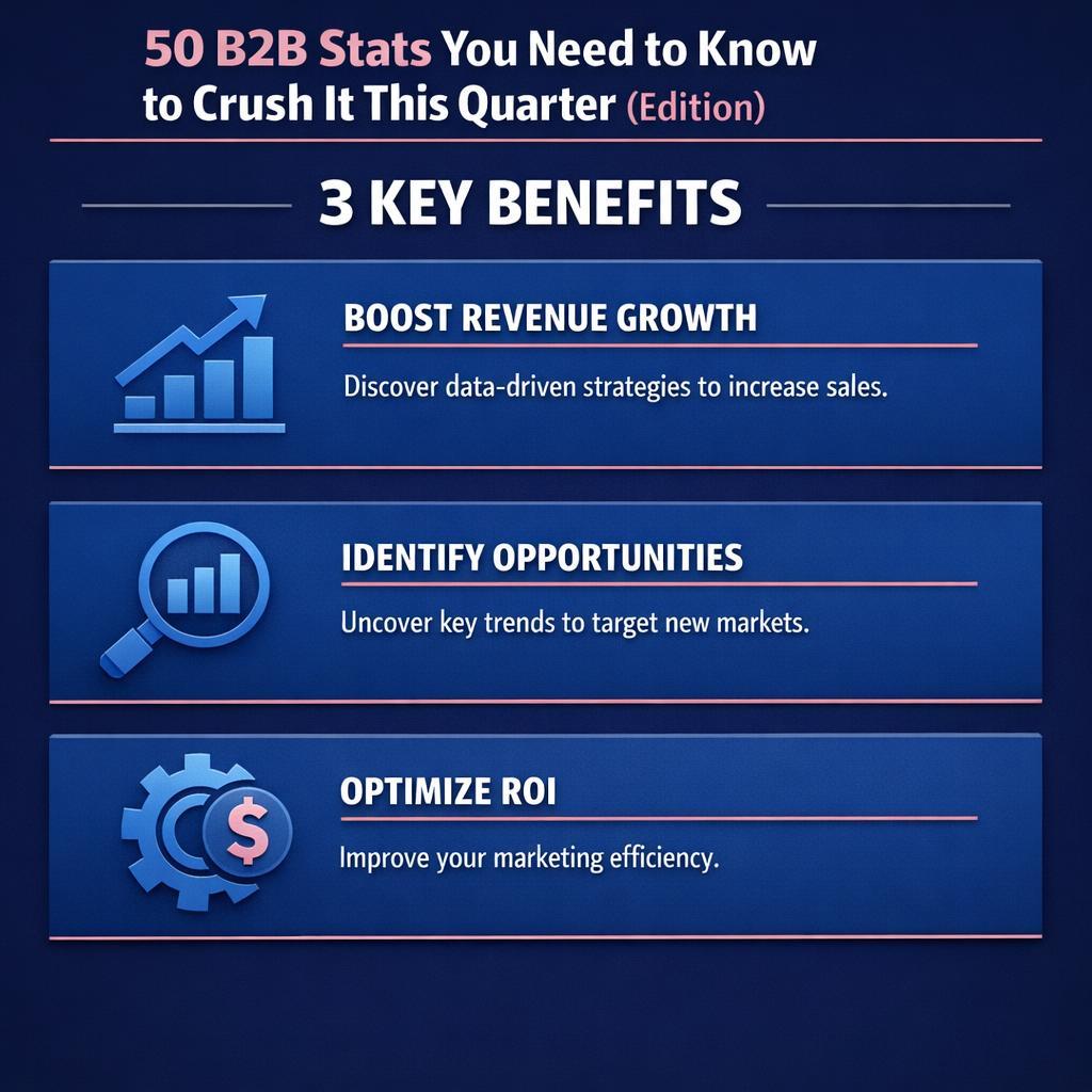 50 B2B Stats You Need to Know to Crush It This Quarter ( Edition) — key stats, steps and framework infographic for B2B revenue teams | Revspire