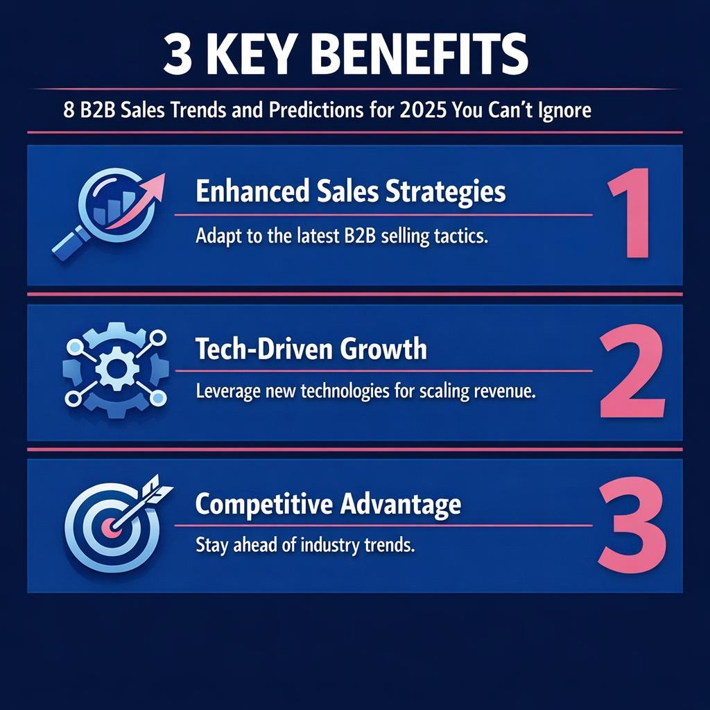 8 B2B Sales Trends and Predictions for 2025 You Can't Ignore — key stats, steps and framework infographic for B2B revenue teams | Revspire