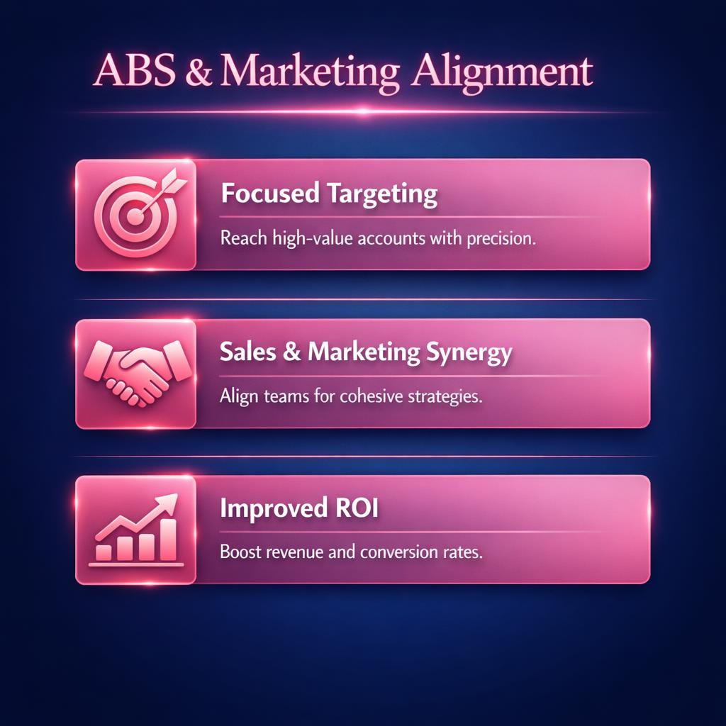 ABS and Marketing Alignment — key stats, steps and framework infographic for B2B revenue teams | Revspire