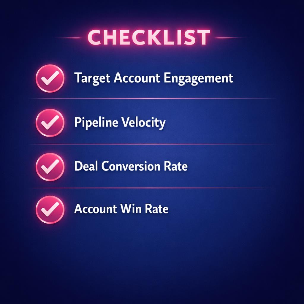 ABS Metrics and KPIs — key stats, steps and framework infographic for B2B revenue teams | Revspire
