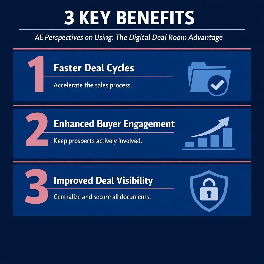AE Perspectives on Using : The Digital Deal Room Advantage — key stats, steps and framework infographic for B2B revenue teams | Revspire
