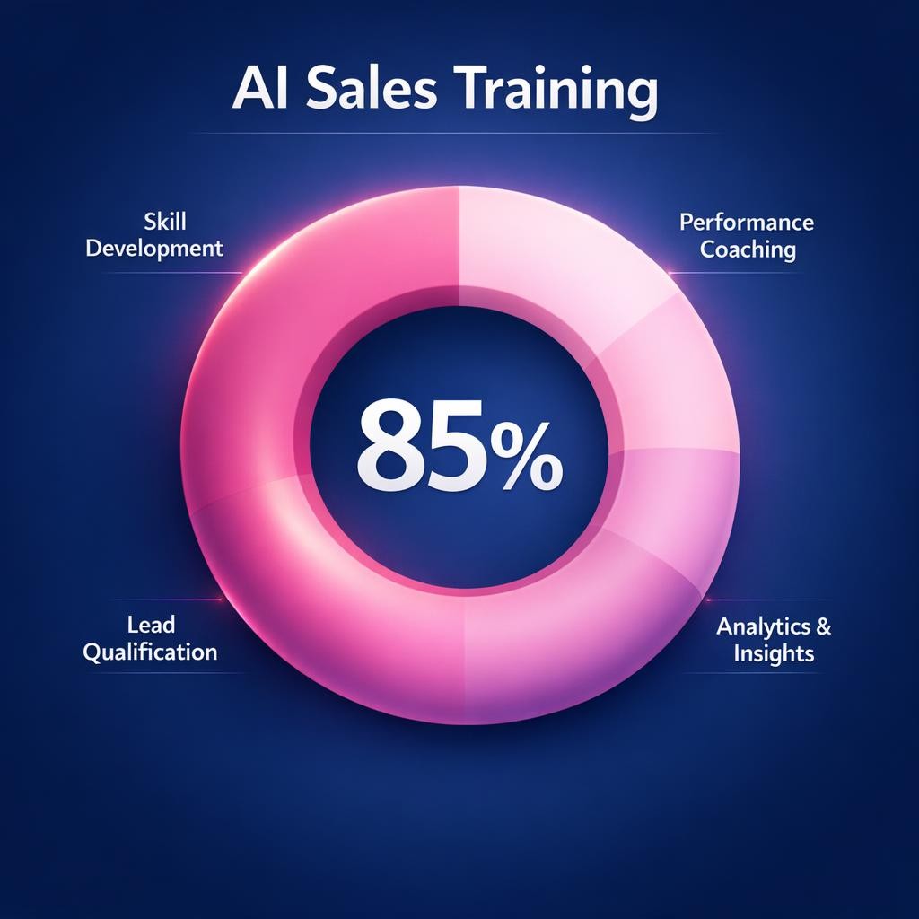 AI Sales Training — key stats, steps and framework infographic for B2B revenue teams | Revspire