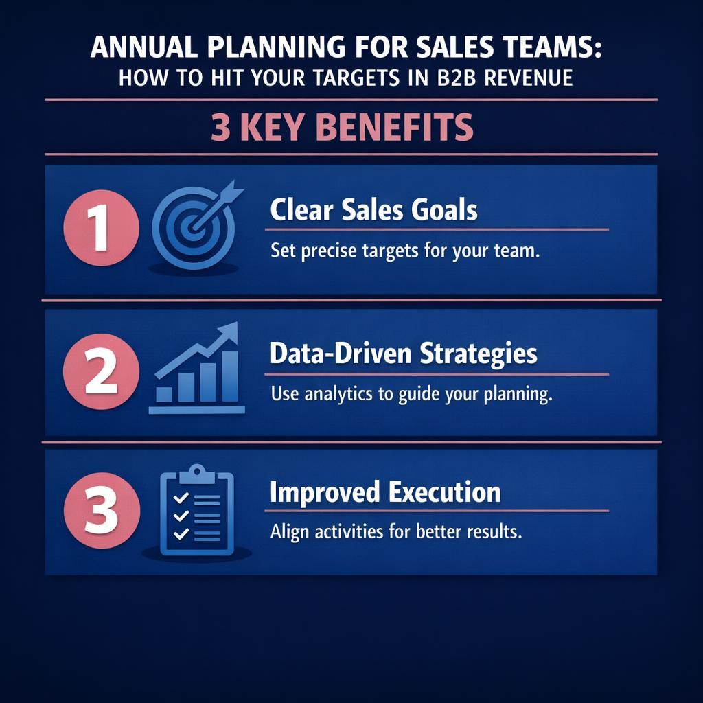 Annual Planning for Sales Teams: How to Hit Your Targets in — key stats, steps and framework infographic for B2B revenue teams | Revspire