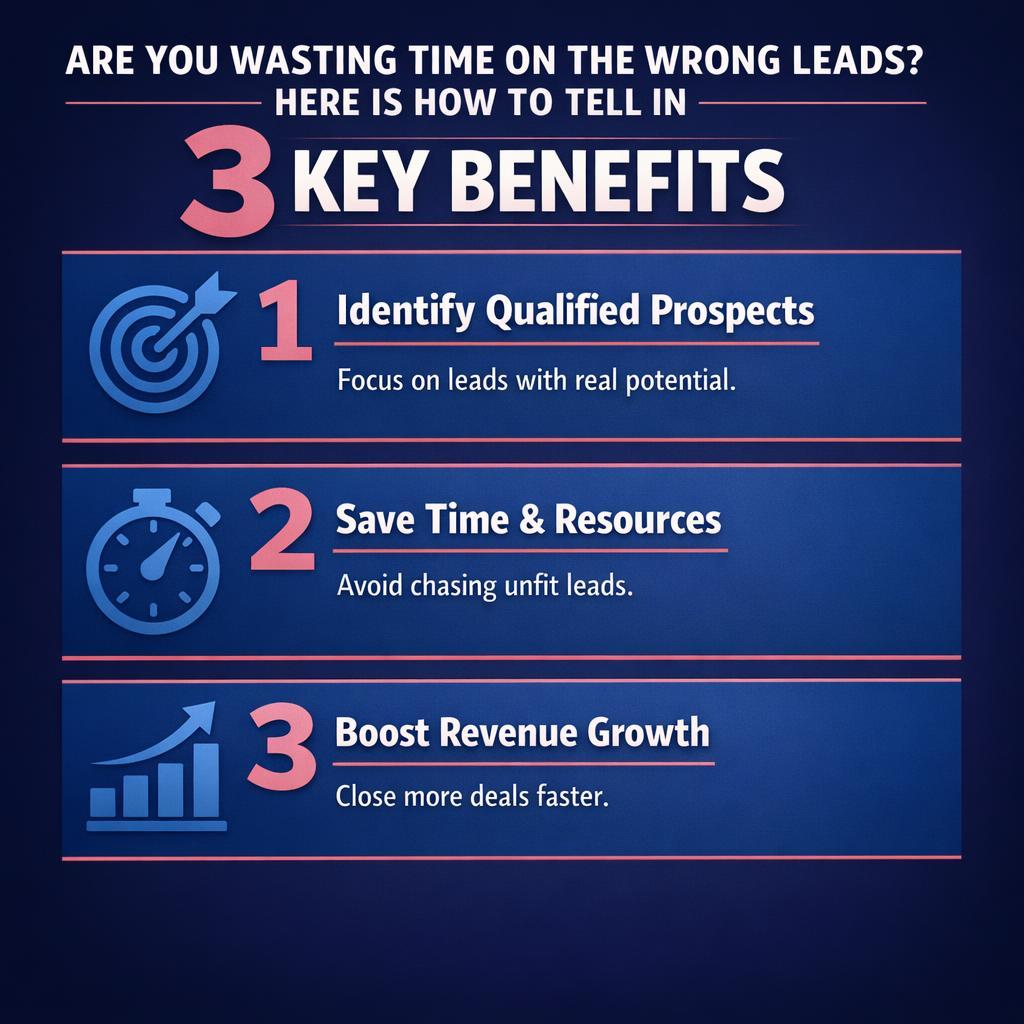 Are You Wasting Time on the Wrong Leads? Here is How to Tell in — key stats, steps and framework infographic for B2B revenue teams | Revspire