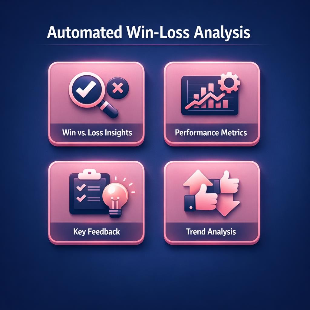 Automated Win-Loss Analysis — key stats, steps and framework infographic for B2B revenue teams | Revspire