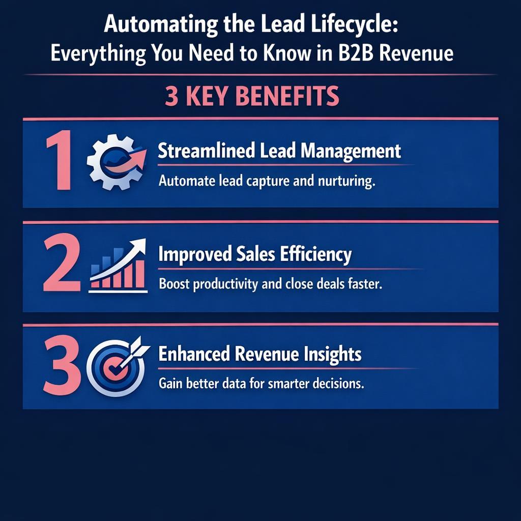 Automating the Lead Lifecycle: Everything You Need to Know in — key stats, steps and framework infographic for B2B revenue teams | Revspire