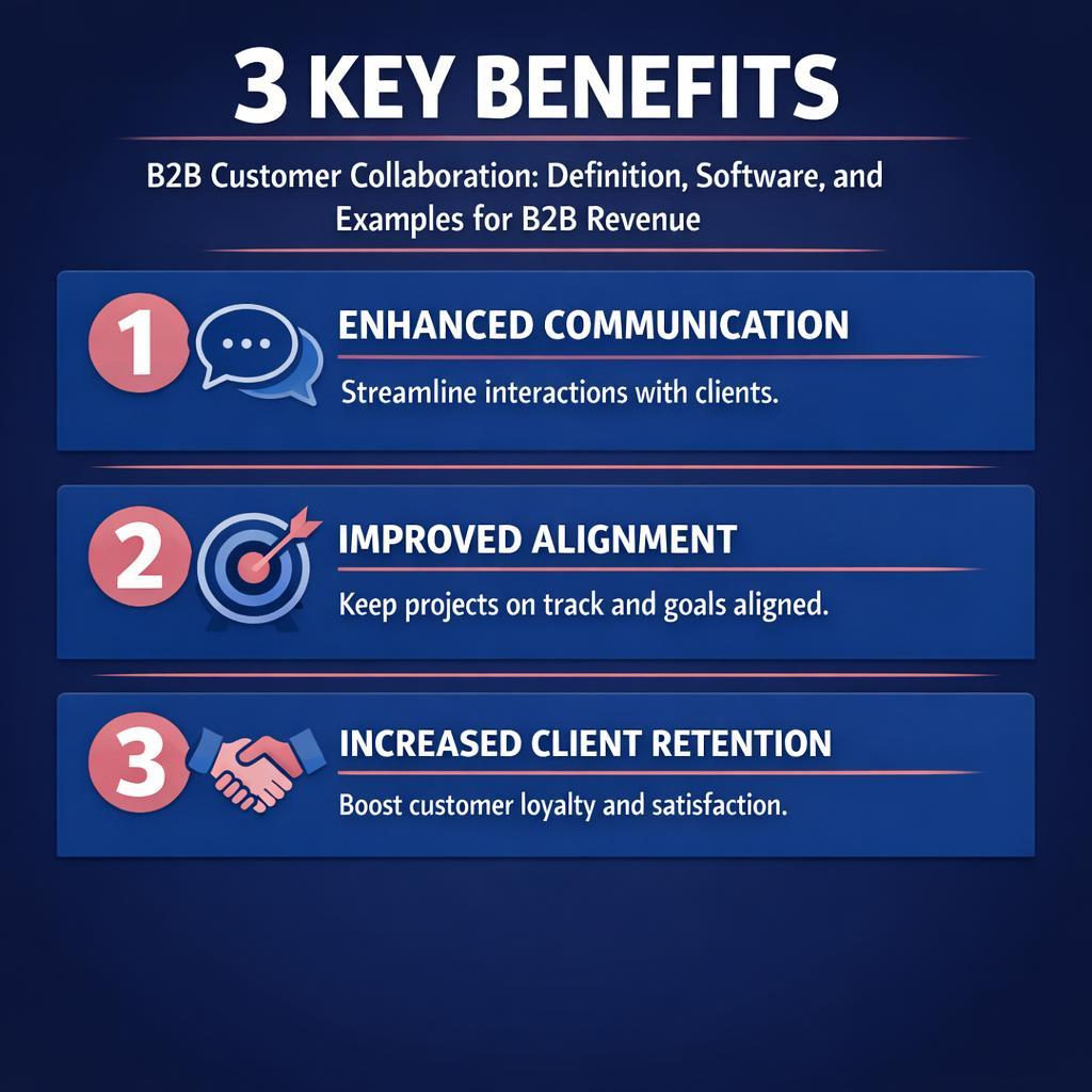 B2B Customer Collaboration: Definition, Software, and Examples for — key stats, steps and framework infographic for B2B revenue teams | Revspire