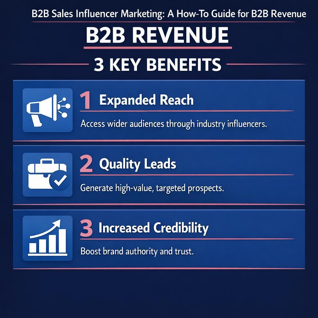 B2B Sales Influencer Marketing: A How-To Guide for — key stats, steps and framework infographic for B2B revenue teams | Revspire