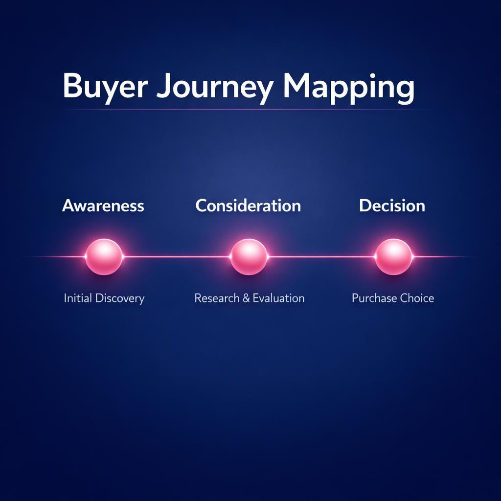 Buyer Journey Mapping — key stats, steps and framework infographic for B2B revenue teams | Revspire