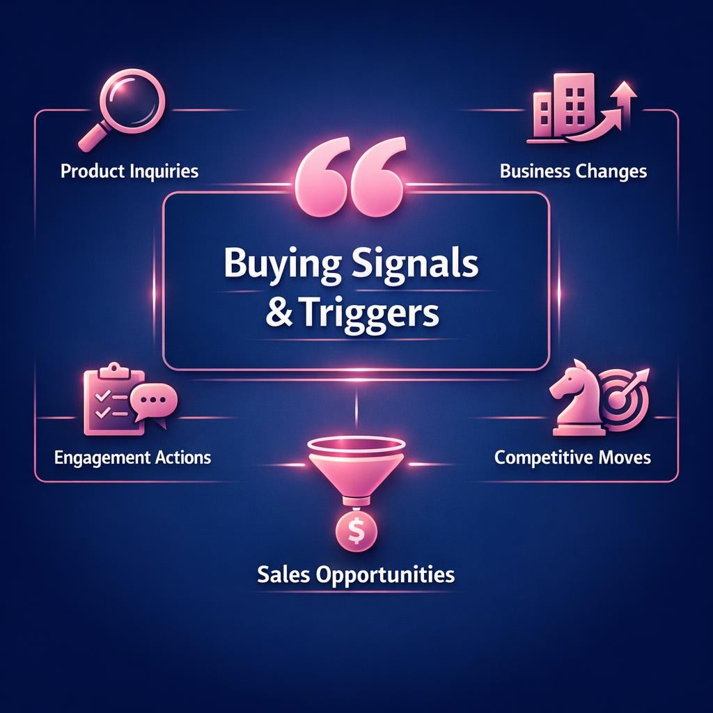 Buying Signals and Triggers — key stats, steps and framework infographic for B2B revenue teams | Revspire