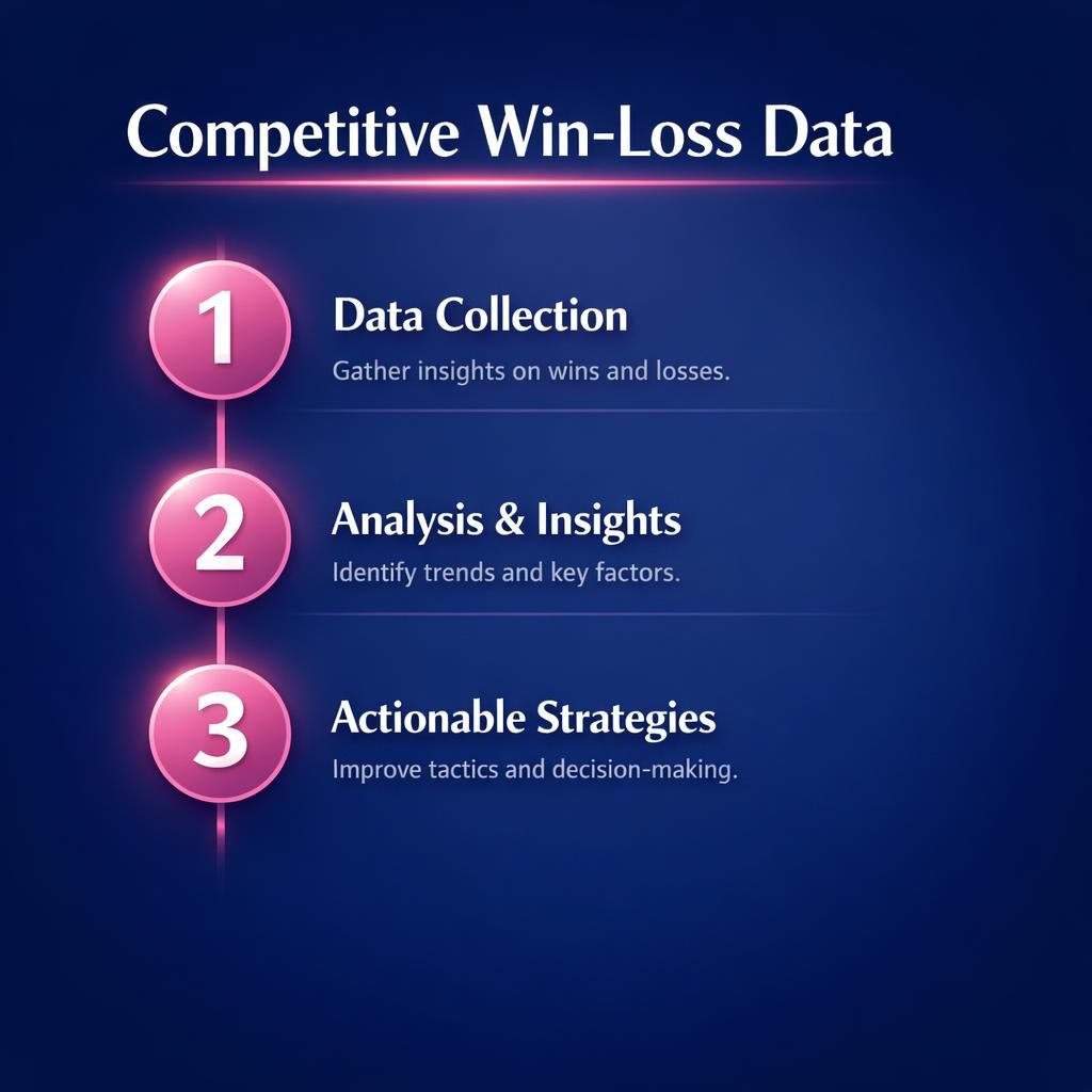 Competitive Win-Loss Data — key stats, steps and framework infographic for B2B revenue teams | Revspire