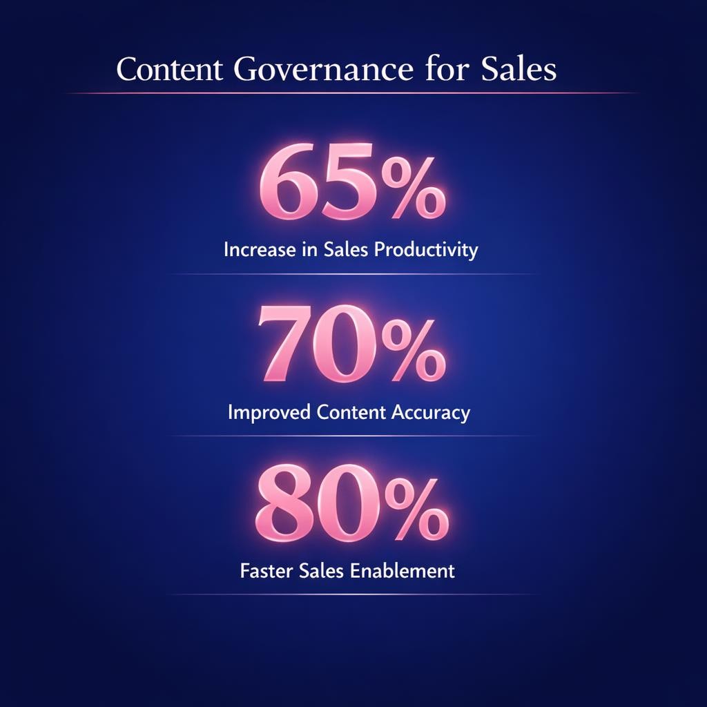 Content Governance for Sales — key stats, steps and framework infographic for B2B revenue teams | Revspire