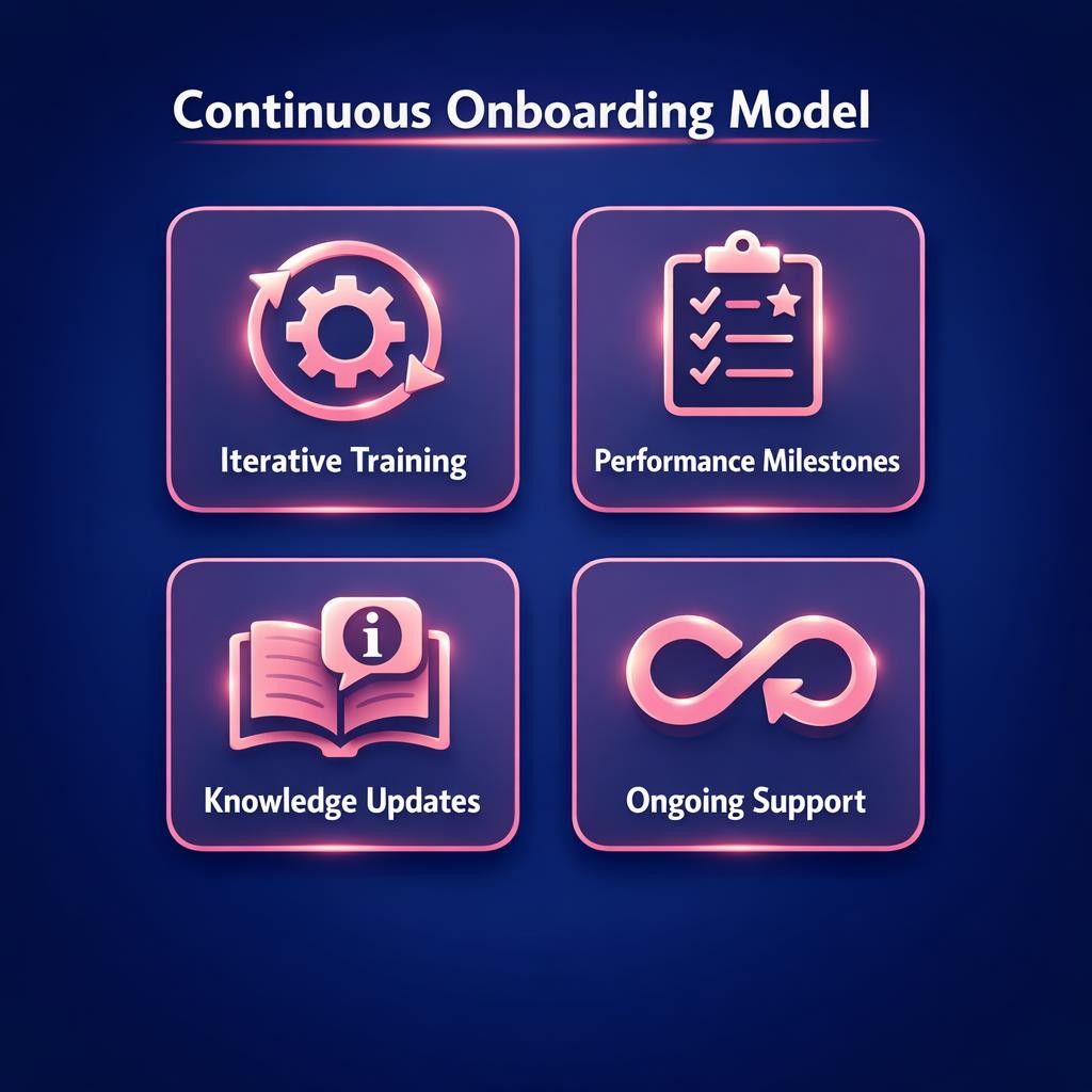 Continuous Onboarding Model — key stats, steps and framework infographic for B2B revenue teams | Revspire