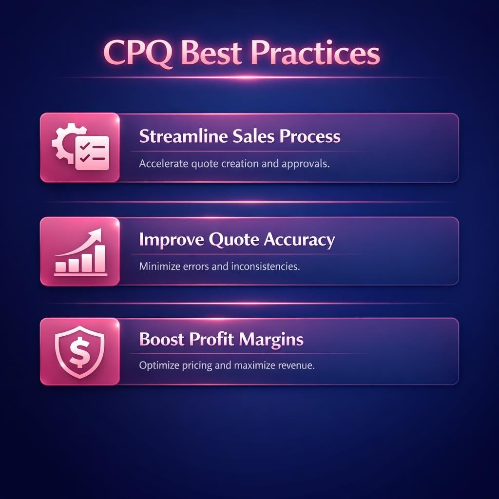 CPQ Best Practices — key stats, steps and framework infographic for B2B revenue teams | Revspire