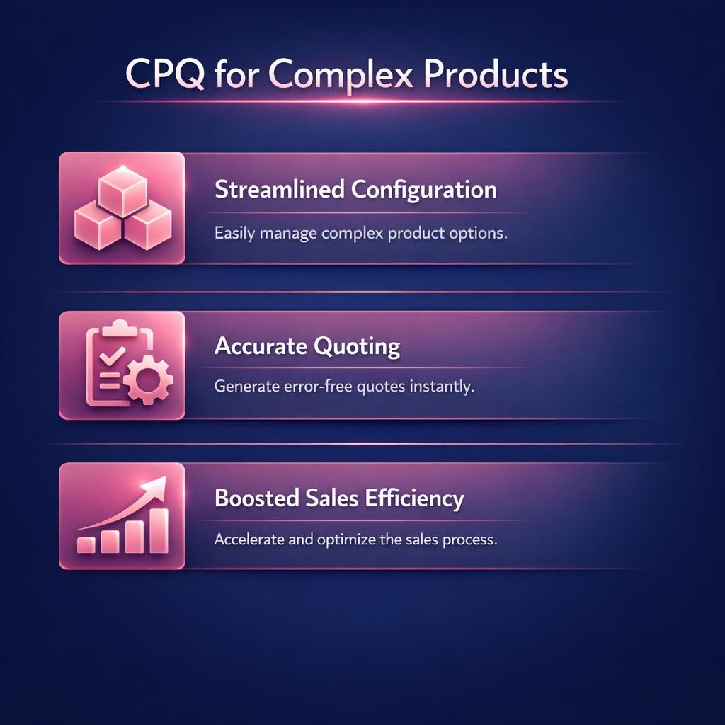 CPQ for Complex Products — key stats, steps and framework infographic for B2B revenue teams | Revspire