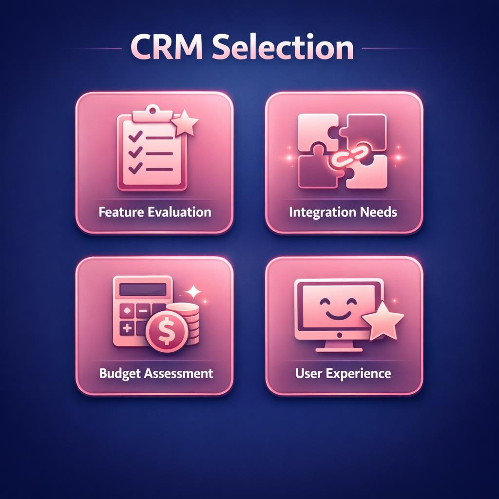 CRM Selection — key stats, steps and framework infographic for B2B revenue teams | Revspire