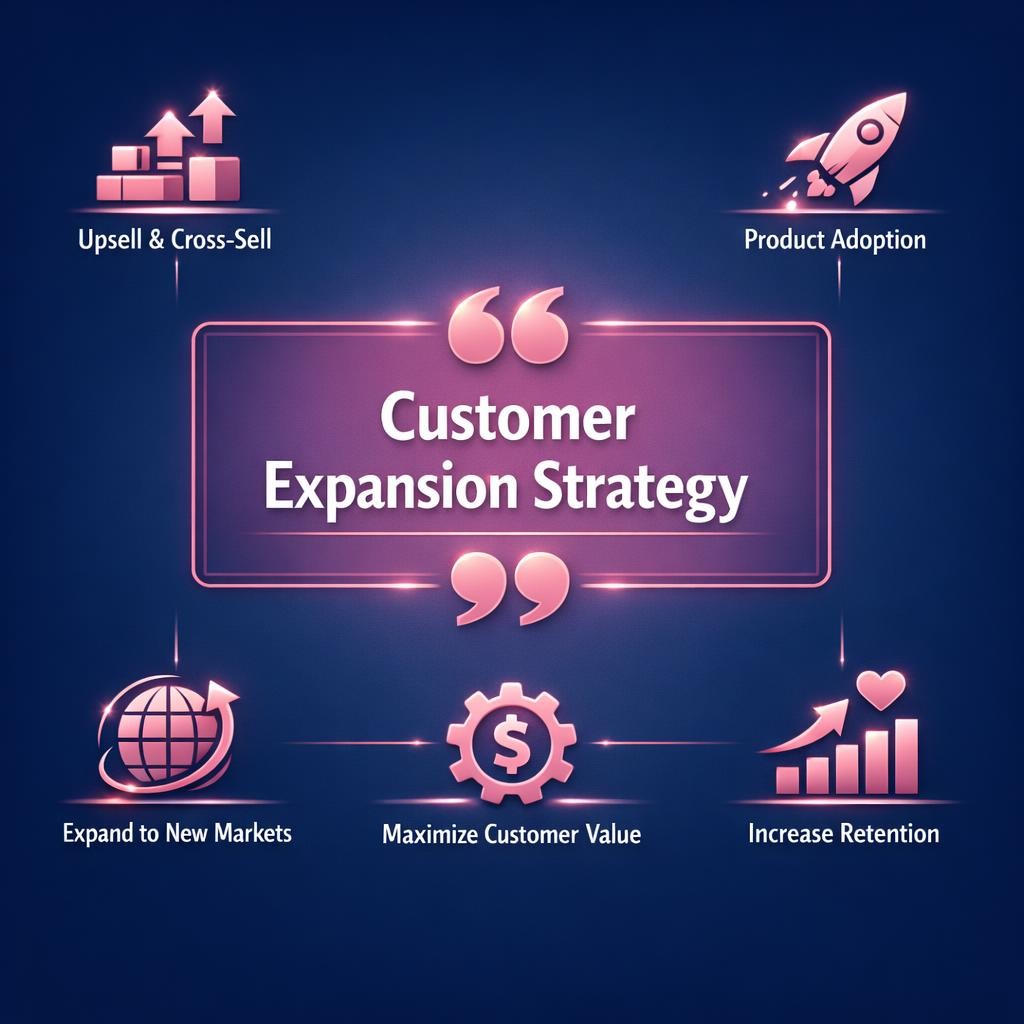 Customer Expansion Strategy — key stats, steps and framework infographic for B2B revenue teams | Revspire