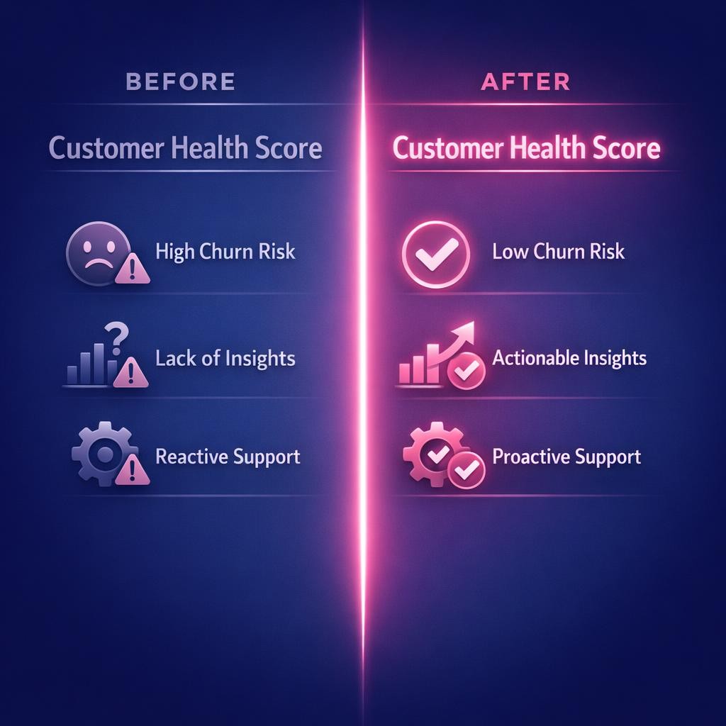 Customer Health Score — key stats, steps and framework infographic for B2B revenue teams | Revspire