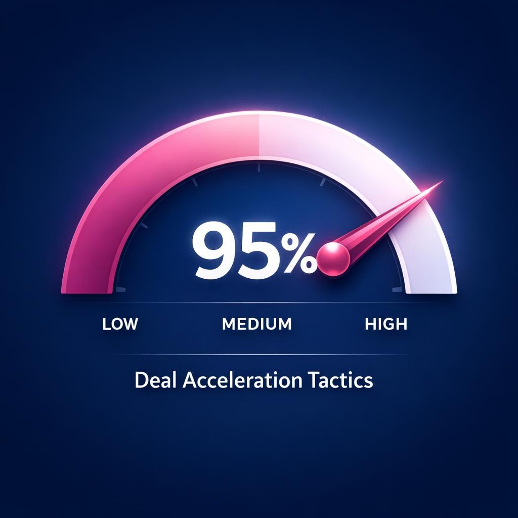 Deal Acceleration Tactics — key stats, steps and framework infographic for B2B revenue teams | Revspire