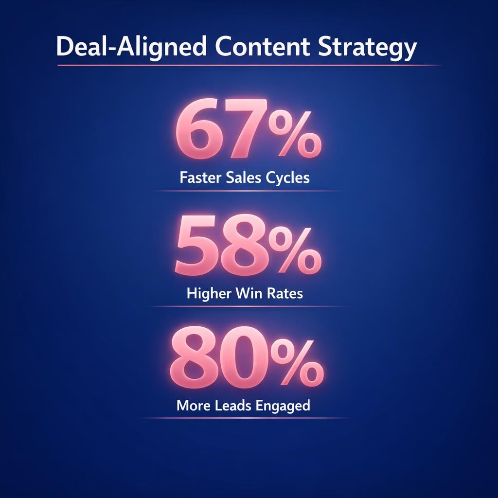 Deal-Aligned Content Strategy — key stats, steps and framework infographic for B2B revenue teams | Revspire