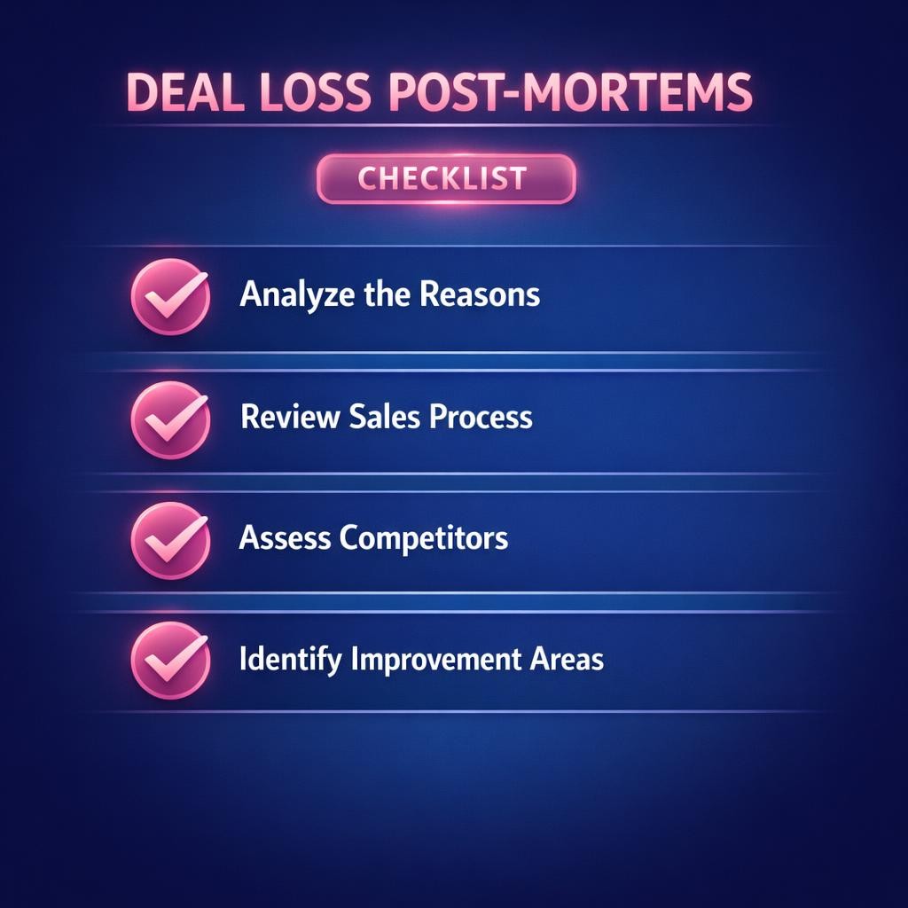 Deal Loss Post-Mortems — key stats, steps and framework infographic for B2B revenue teams | Revspire
