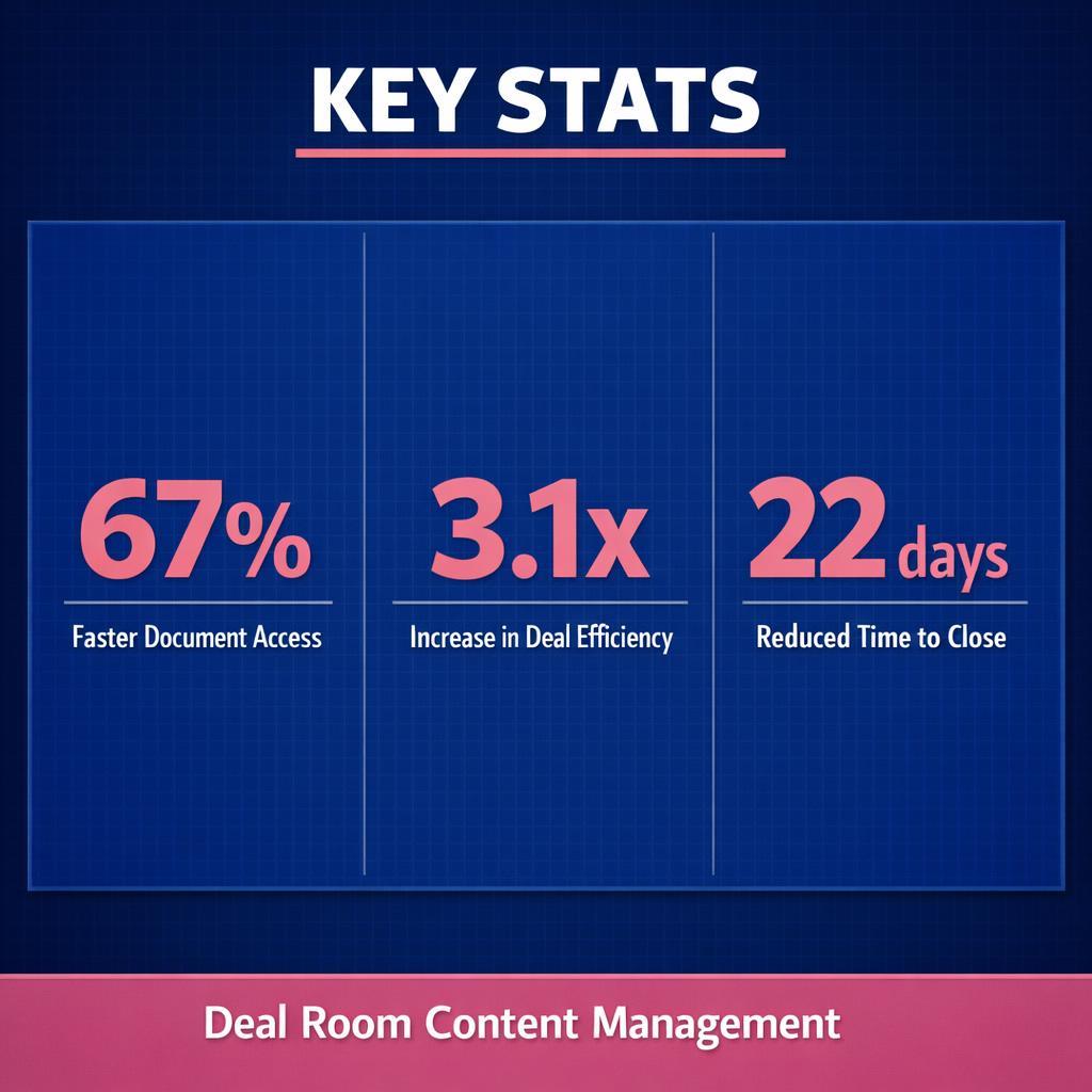 Deal Room Content Management — key stats, steps and framework infographic for B2B revenue teams | Revspire