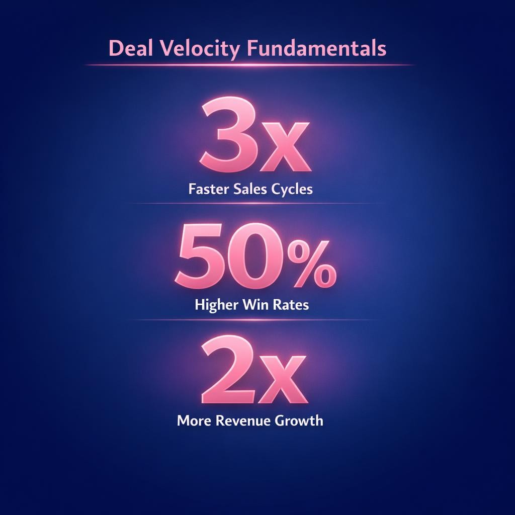 Deal Velocity Fundamentals — key stats, steps and framework infographic for B2B revenue teams | Revspire