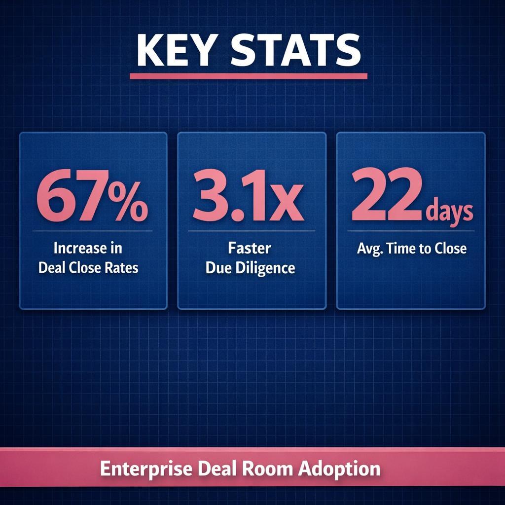 Enterprise Deal Room Adoption — key stats, steps and framework infographic for B2B revenue teams | Revspire