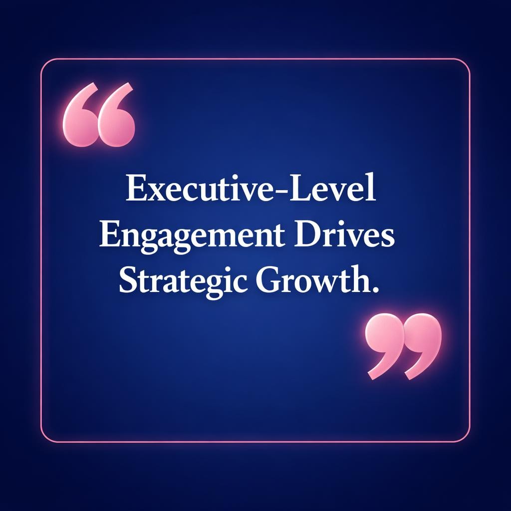 Executive-Level Engagement — key stats, steps and framework infographic for B2B revenue teams | Revspire