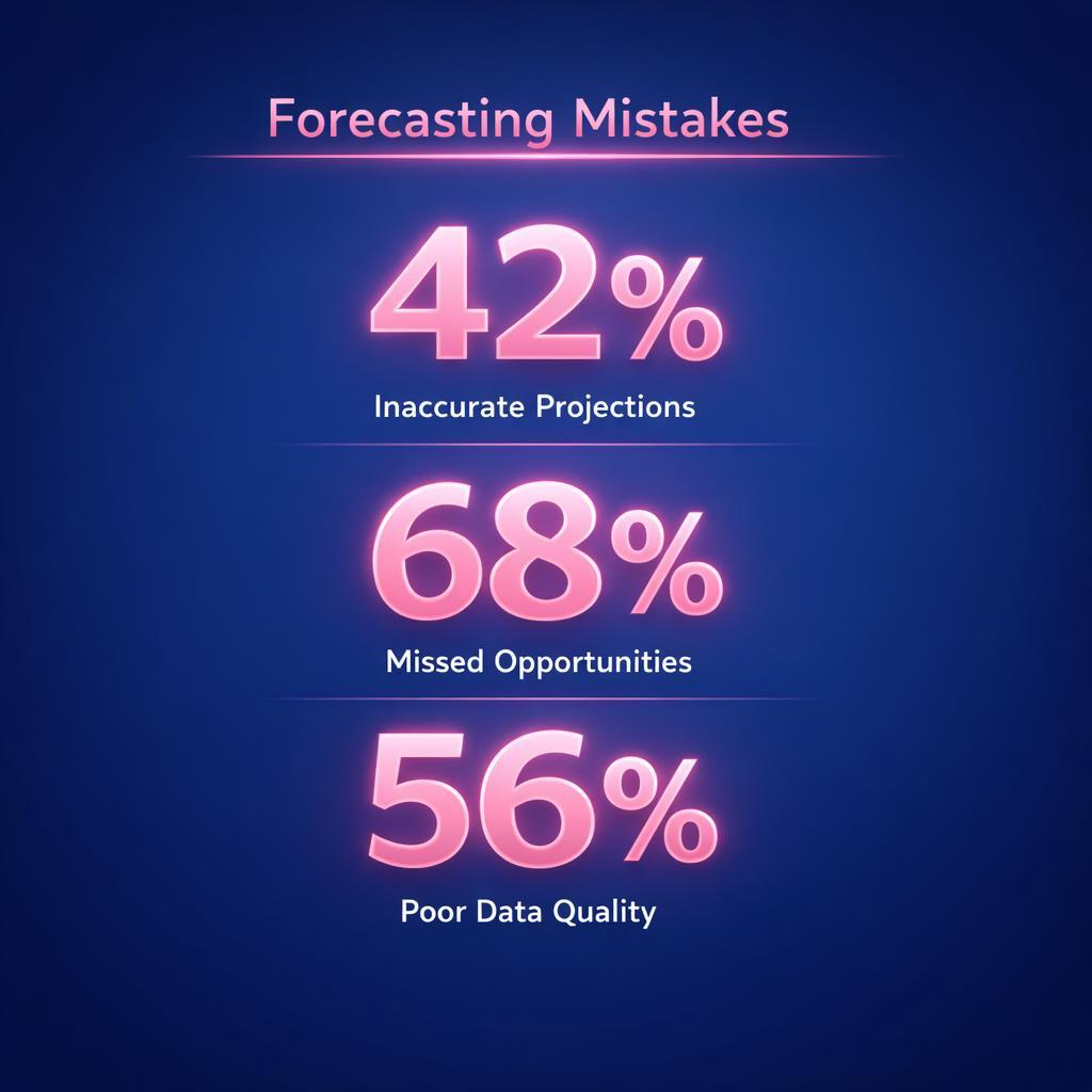 Forecasting Mistakes — key stats, steps and framework infographic for B2B revenue teams | Revspire