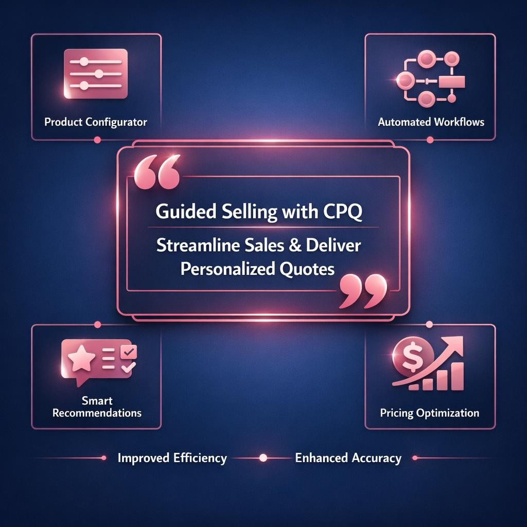 Guided Selling with CPQ — key stats, steps and framework infographic for B2B revenue teams | Revspire