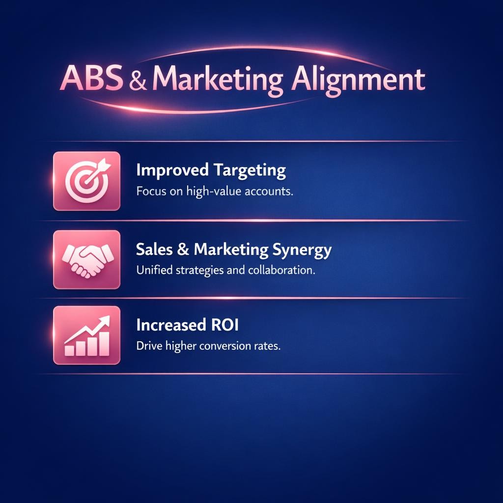 ABS and Marketing Alignment — key stats, steps and framework infographic for B2B revenue teams | Revspire