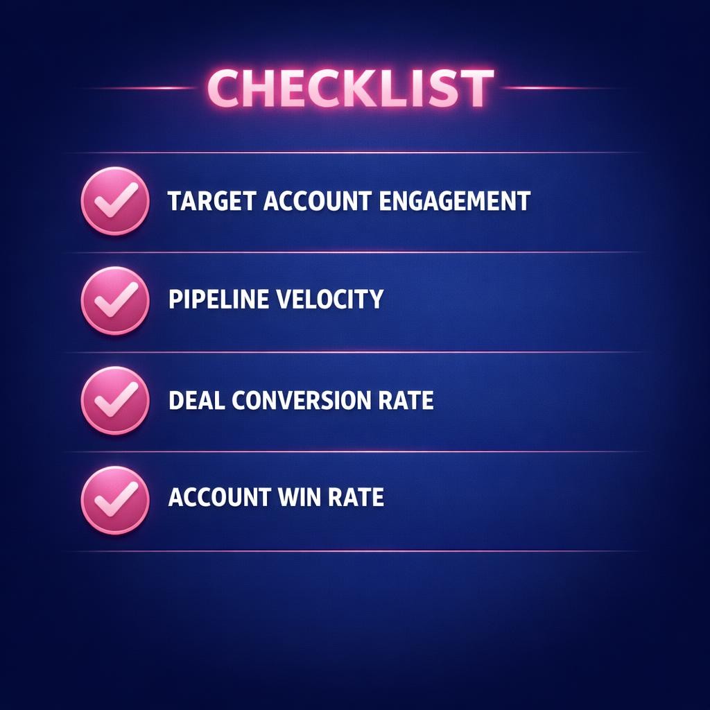 ABS Metrics and KPIs — key stats, steps and framework infographic for B2B revenue teams | Revspire