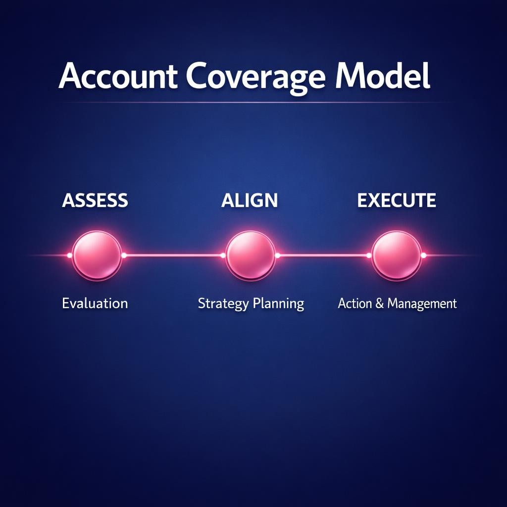 Account Coverage Model — key stats, steps and framework infographic for B2B revenue teams | Revspire