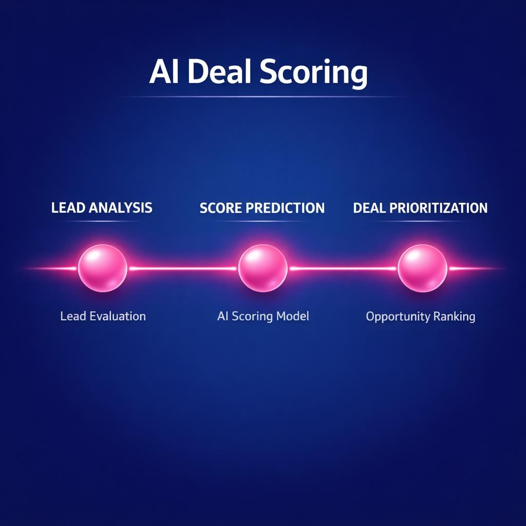 AI Deal Scoring — key stats, steps and framework infographic for B2B revenue teams | Revspire