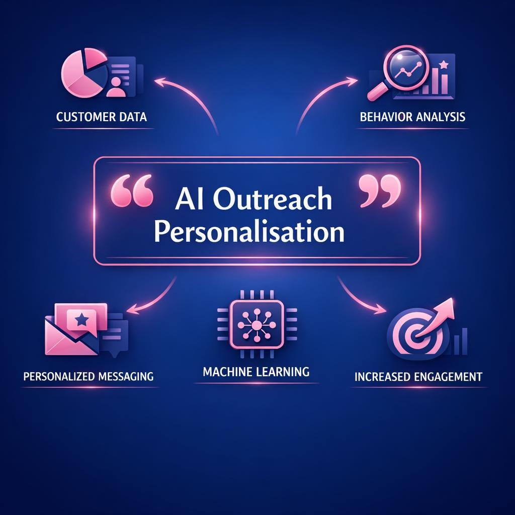 AI Outreach Personalisation — key stats, steps and framework infographic for B2B revenue teams | Revspire