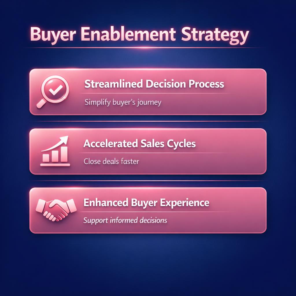 Buyer Enablement Strategy — key stats, steps and framework infographic for B2B revenue teams | Revspire
