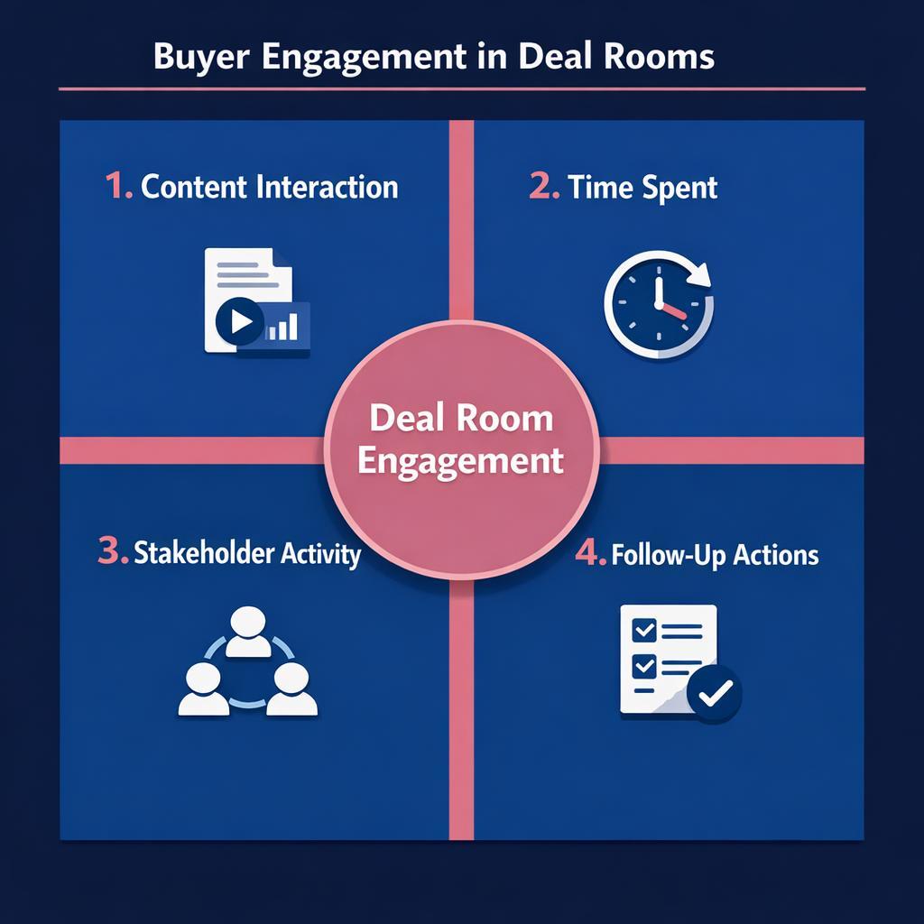 Buyer Engagement in Deal Rooms — key stats, steps and framework infographic for B2B revenue teams | Revspire