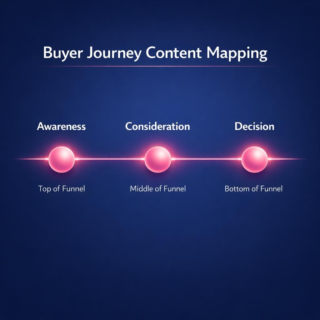 Buyer Journey Content Mapping — key stats, steps and framework infographic for B2B revenue teams | Revspire