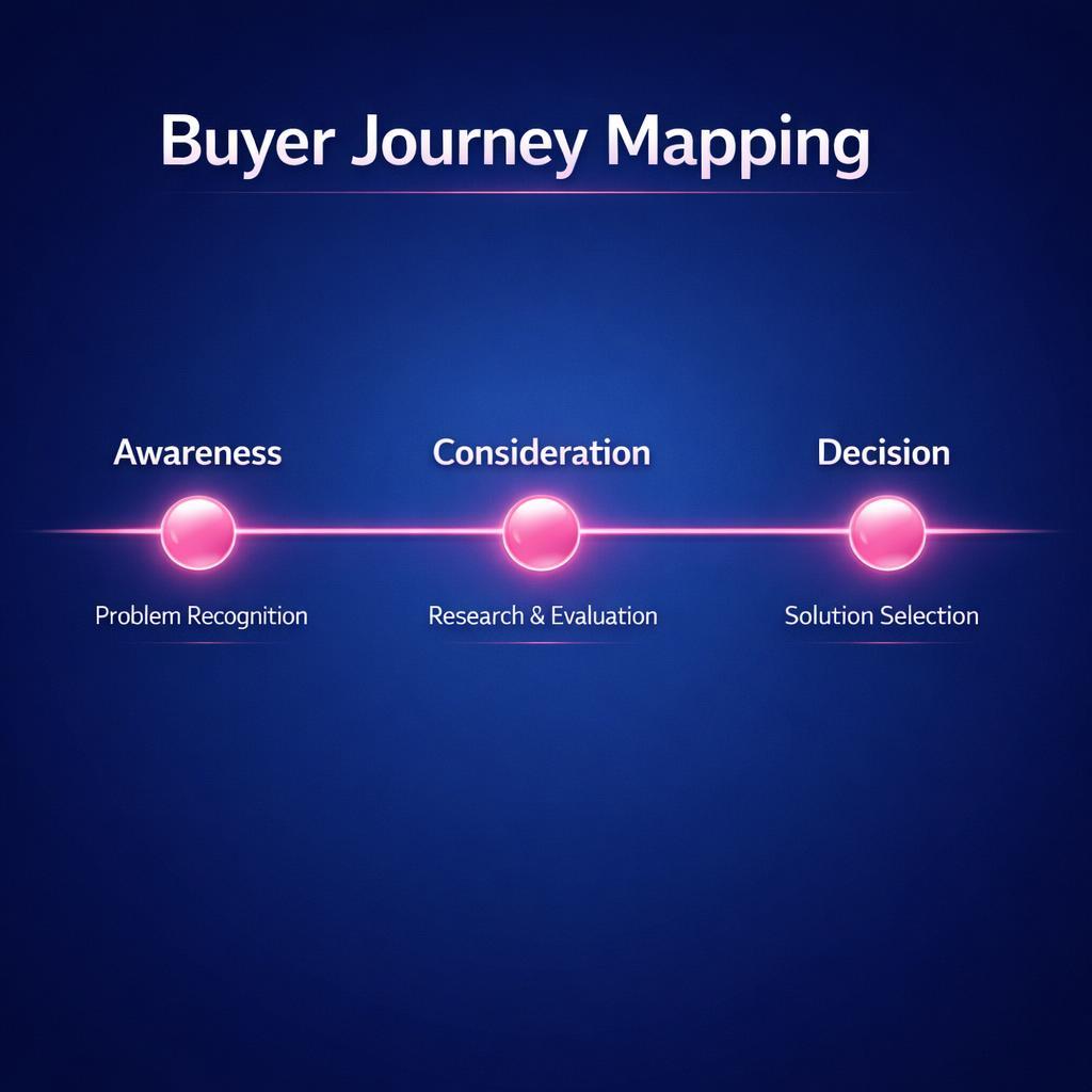 Buyer Journey Mapping — key stats, steps and framework infographic for B2B revenue teams | Revspire
