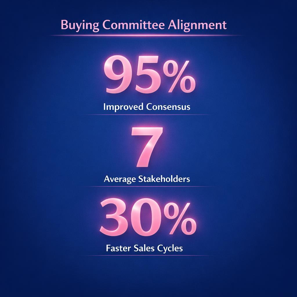 Buying Committee Alignment — key stats, steps and framework infographic for B2B revenue teams | Revspire