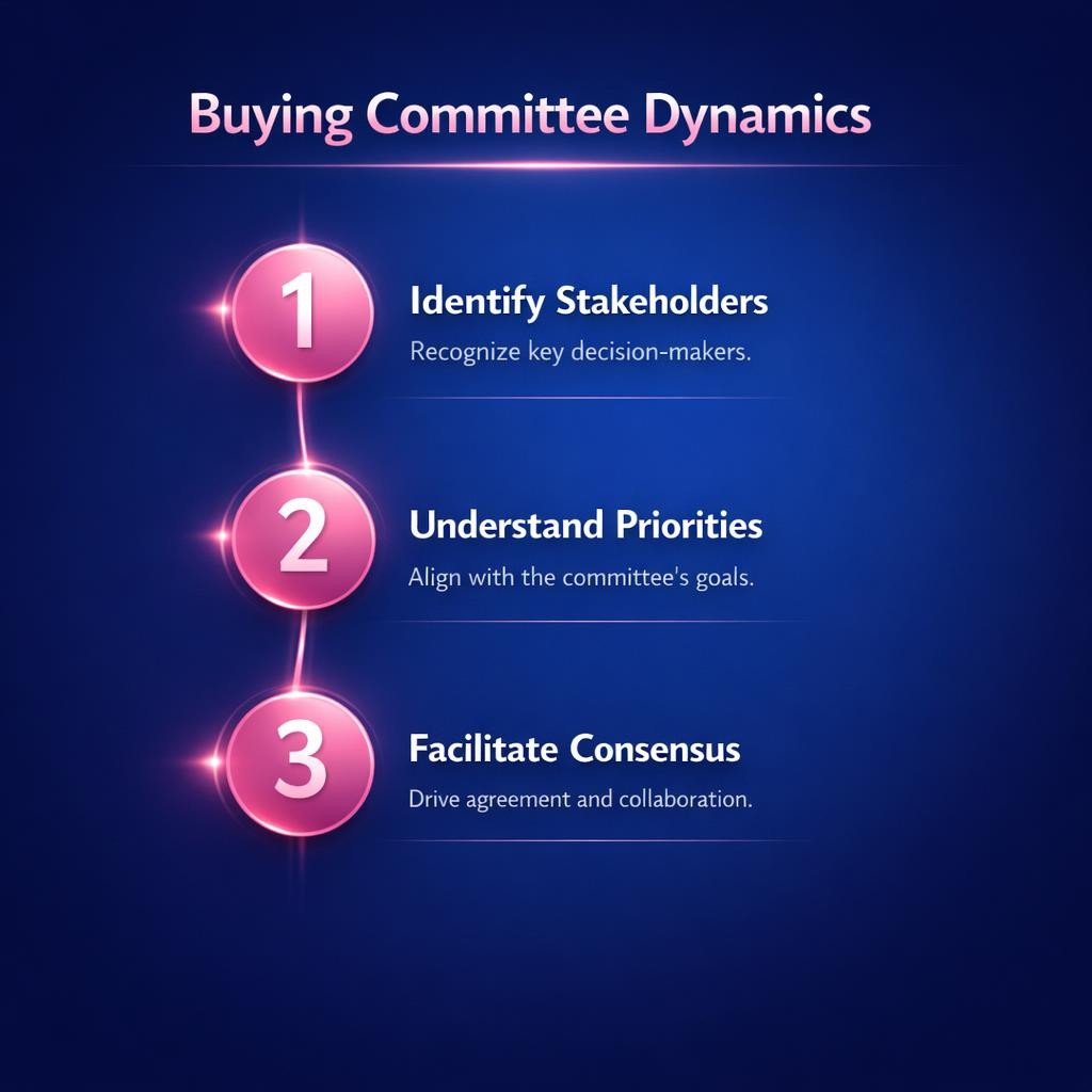 Buying Committee Dynamics — key stats, steps and framework infographic for B2B revenue teams | Revspire