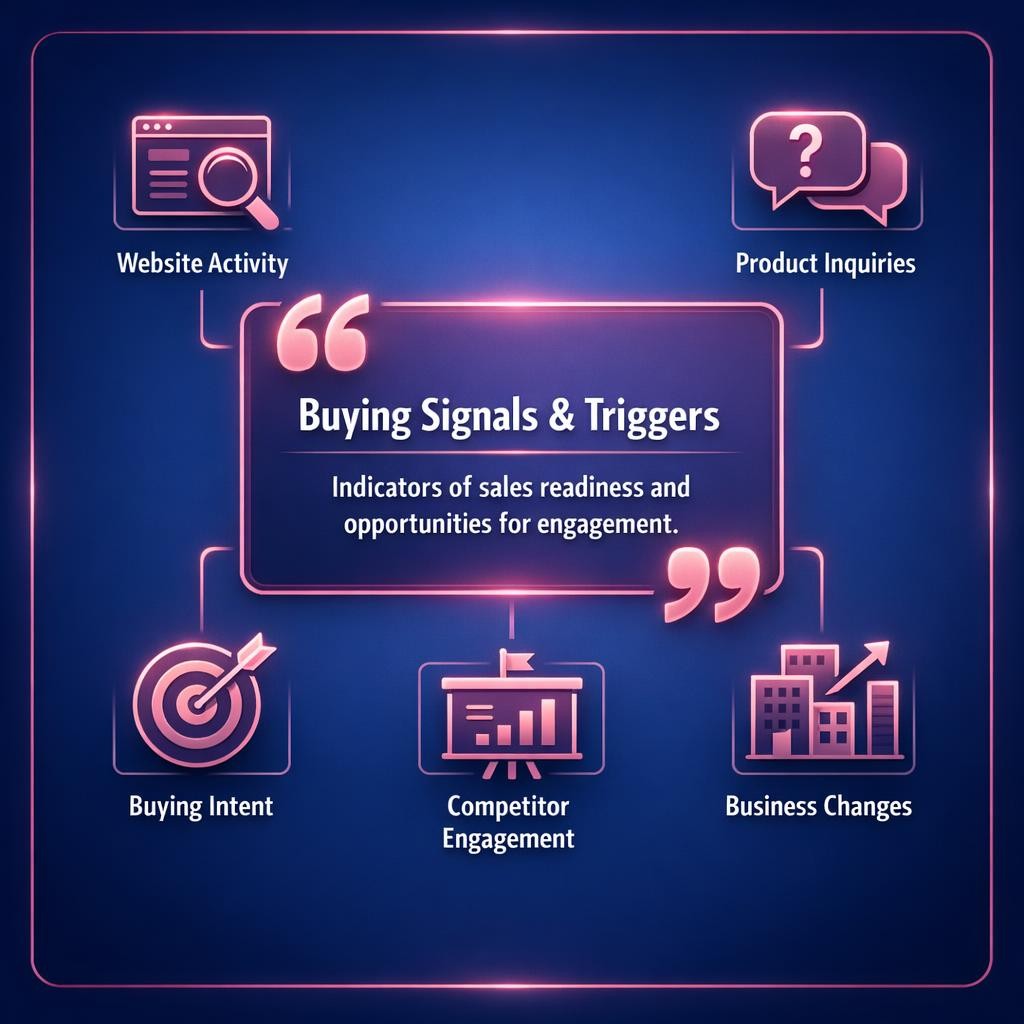 Buying Signals and Triggers — key stats, steps and framework infographic for B2B revenue teams | Revspire