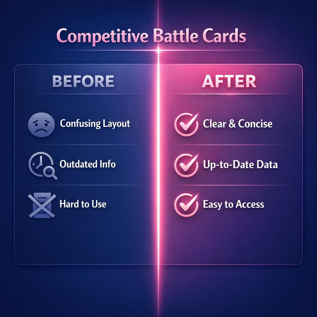 Competitive Battle Cards — key stats, steps and framework infographic for B2B revenue teams | Revspire