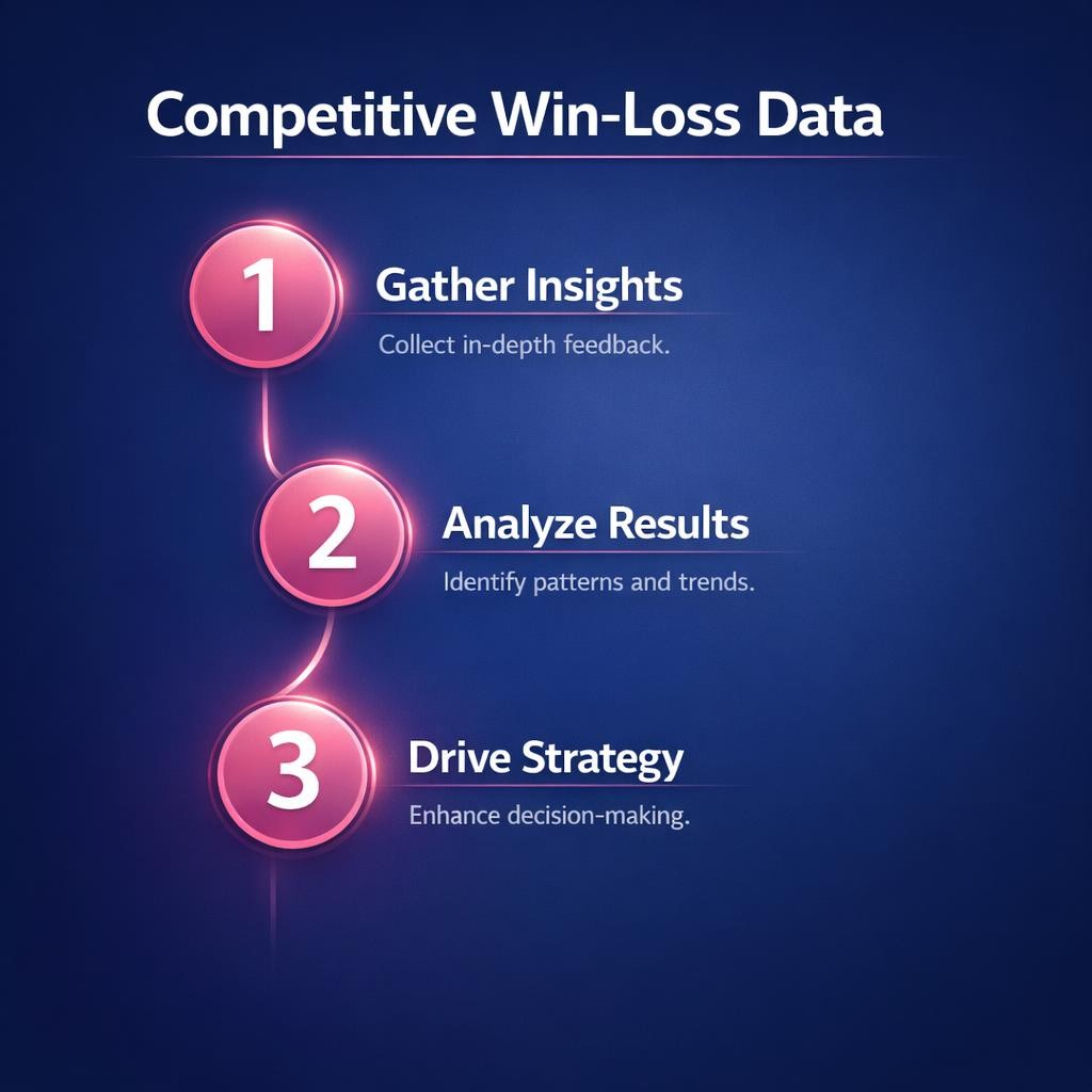 Competitive Win-Loss Data — key stats, steps and framework infographic for B2B revenue teams | Revspire
