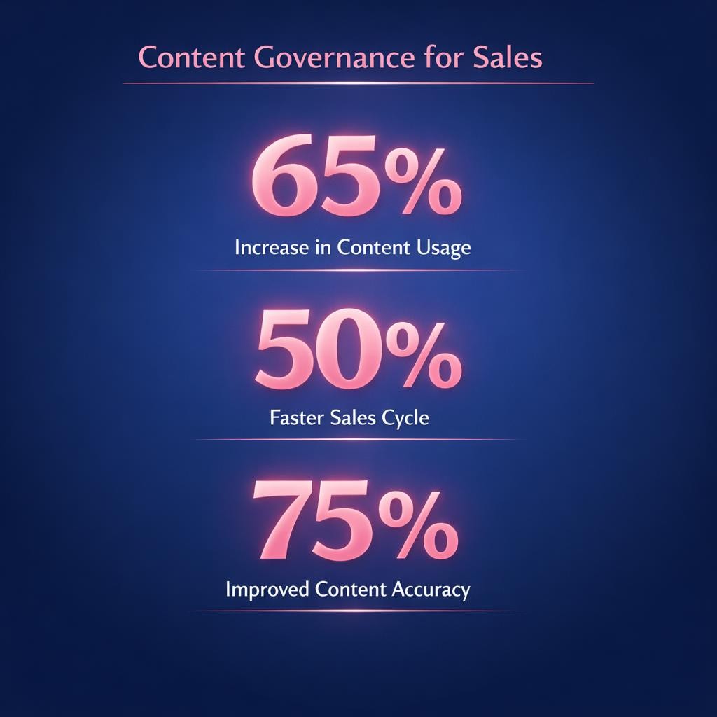 Content Governance for Sales — key stats, steps and framework infographic for B2B revenue teams | Revspire